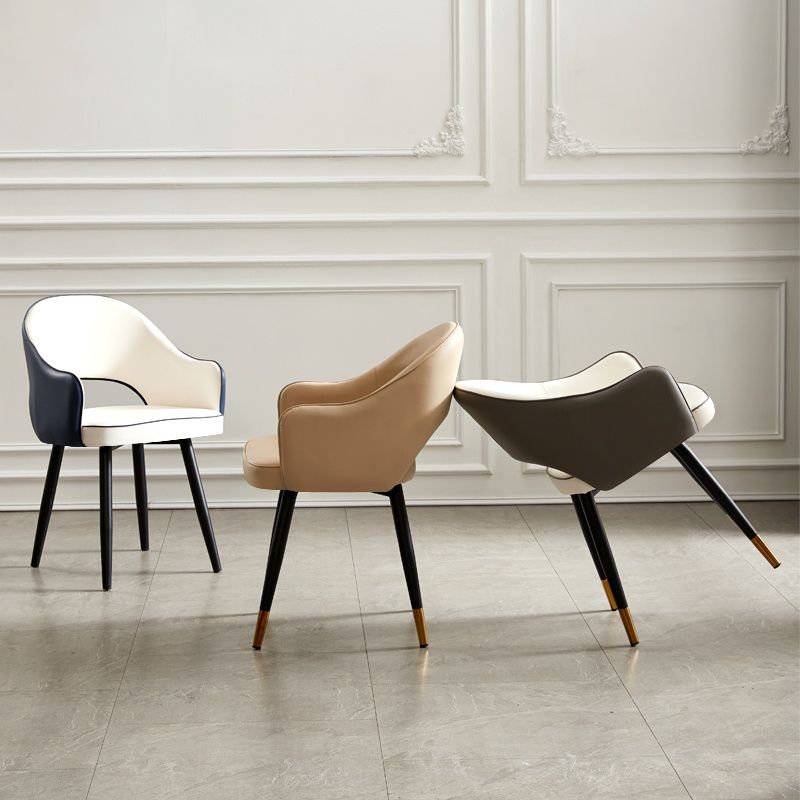 Nordic Style Metal Dining Chairs Dining Open Back Arm Side Chair for Kitchen Clearhalo ' kitchen&dining_furn' 'Dining Chairs' 'Dining Tables & Seating' 'dining_chair' 'furn' 'furn_dining_chair' 'Furniture' 'furniture_dining_chair' 'Kitchen & Dining Furniture' 'kitchen' 1200x1200_e656fb5e-dbc7-4c04-b03f-66ad8ce75421