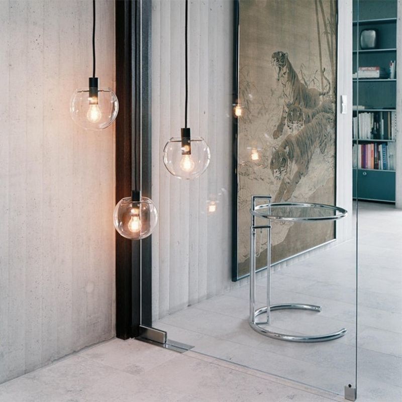 Contemporary Round End Table Glass Living Room Metal Abstract Side Table