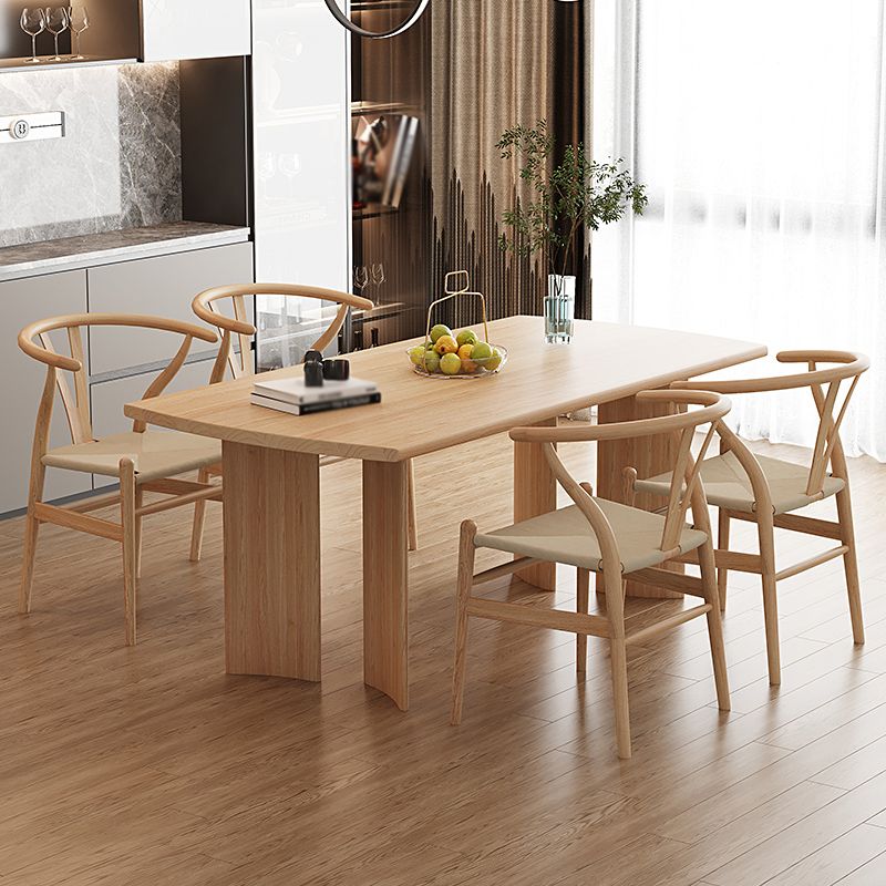 Modern 1/2/4/5 Pieces Dining Set Pine Wood Dining Table with Wooden Chairs Clearhalo 'Dining Room Sets' 'Dining Tables & Seating' 'dining_room_set' 'furn' 'furn_dining_room_set' 'Furniture' 'furniture_dining_room_set' 'Kitchen & Dining Furniture' 'kitchen&dining_furn' 'kitchen' 1200x1200_e6576362-a00e-495c-8021-3bfe05fedc07