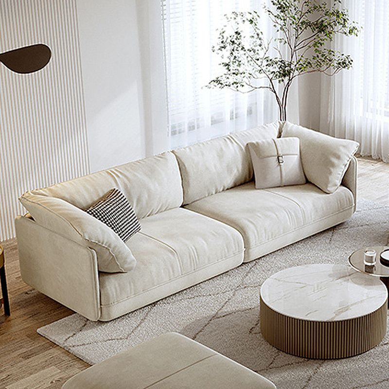 Scandinavian 31"H Beige Couch Upholstered Sofa with Pillow Top Arm Clearhalo 'furn' 'furn_sofas' 'Furniture' 'furniture_sofas' 'Living Room Furniture' 'Sofa' 'sofas' 1200x1200_e65837f3-2aaf-471a-8851-2dfc64407478