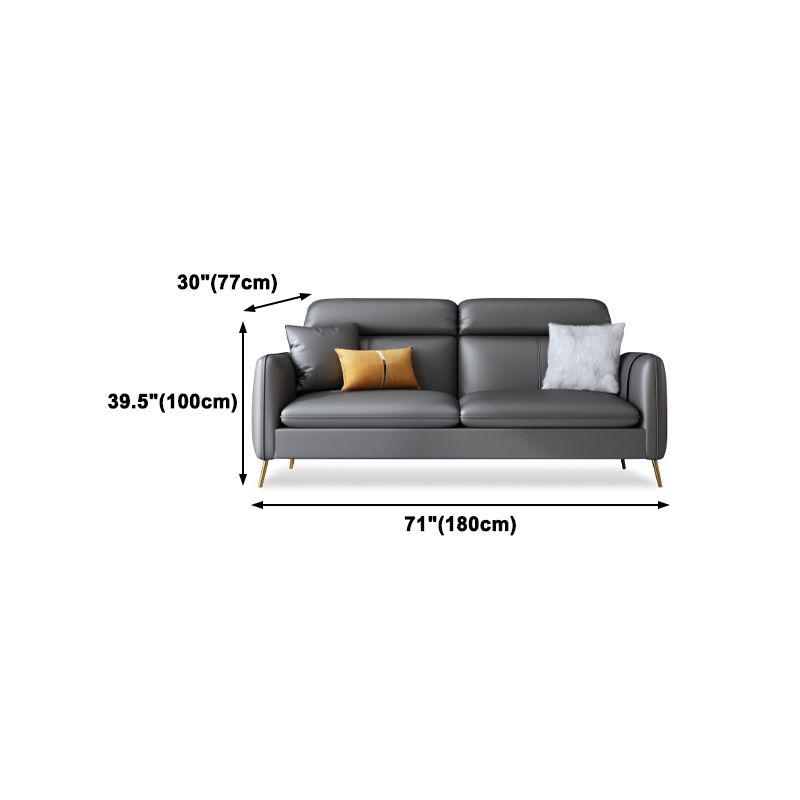 Glam Grey Standard Square braccio quadrato soggiorno in pelle divano resistente alle macchie