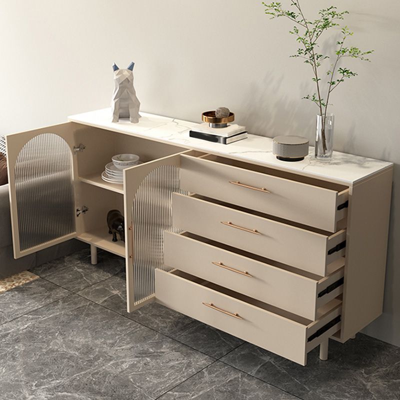 Luxury Style Side Board Sintered Stone Home Storage Sideboard with Drawers and Door Clearhalo 'buffet_sideboard' 'Buffets & Sideboards' 'furn' 'furn_buffet_sideboard' 'Furniture' 'Kitchen & Dining Furniture' 1200x1200_e658a647-2de4-497c-9107-7347426da776