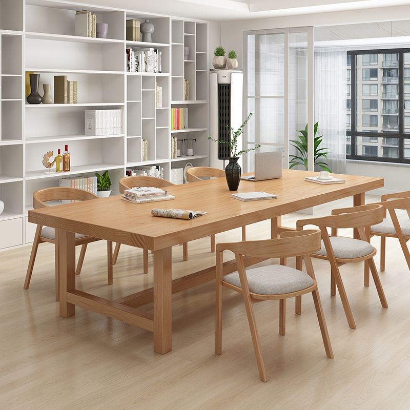 Rectangle Industrial Dining Room Table Pine Solid Wood Table with Trestle Base Clearhalo ' dining_table' 'Dining Tables & Seating' 'Dining Tables' 'furn' 'furn_dining_table' 'Furniture' 'furniture_dining_table' 'Kitchen & Dining Furniture' 'kitchen&dining_furn' 'kitchen' 'kitchen_dining_table' 1200x1200_e658cc5f-67b1-415b-ae99-9fdf390f92e8