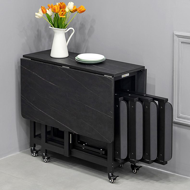 Modern 1/2/5/7 Pieces Foldable Dinette Set Black Wood Dining Table Set for Kitchen Clearhalo 'Dining Room Sets' 'Dining Tables & Seating' 'dining_room_set' 'furn' 'furn_dining_room_set' 'Furniture' 'furniture_dining_room_set' 'Kitchen & Dining Furniture' 1200x1200_e6594e99-e82e-48e6-9635-1487ad8f0030