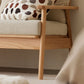 Skandinavisches Festholz -Leinensofa mit Kissen zurück für Wohnzimmer