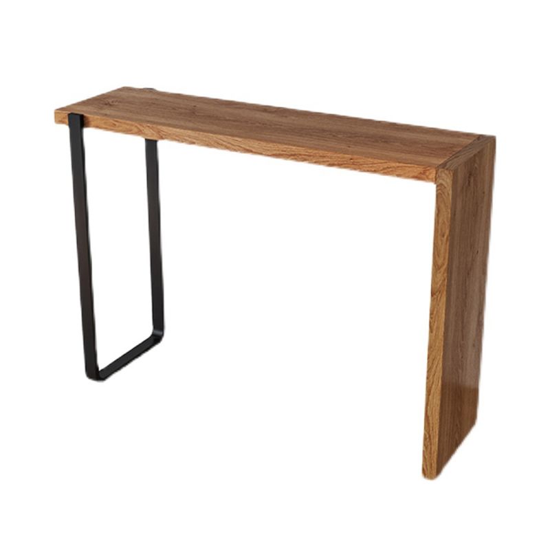 Living Room Wood Bar Table 42-inch Height Metal Base Bistro Table, Only Table Clearhalo 'Bar Furniture' 'Bar Tables' 'bar_tables' 'furn' 'furn_bar_tables' 'Furniture' 'furniture_bar_tables' 'Kitchen & Dining Furniture' 1200x1200_e65e0043-c271-4398-9aeb-19669b209ef7