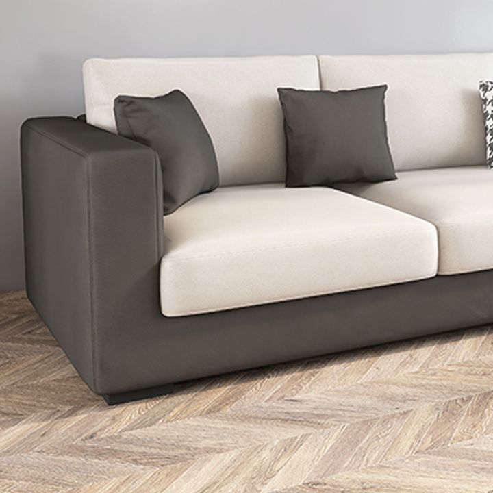 Modern 33,46 "H Faux Leder 3-Sitzer-Quadratarmsofa für Wohnzimmer