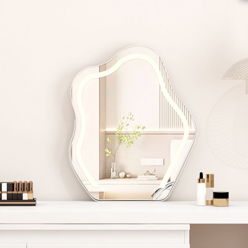 White Bedroom Lighted Mirror Wooden With Drawer Vanity Dressing Table Clearhalo 'Bedroom Furniture' 'furn' 'furn_makeup_vanities' 'Furniture' 'Makeup Vanities' 'makeup_vanities' 1200x1200_e662a66f-de23-483f-a2ef-19d274cc6dc5