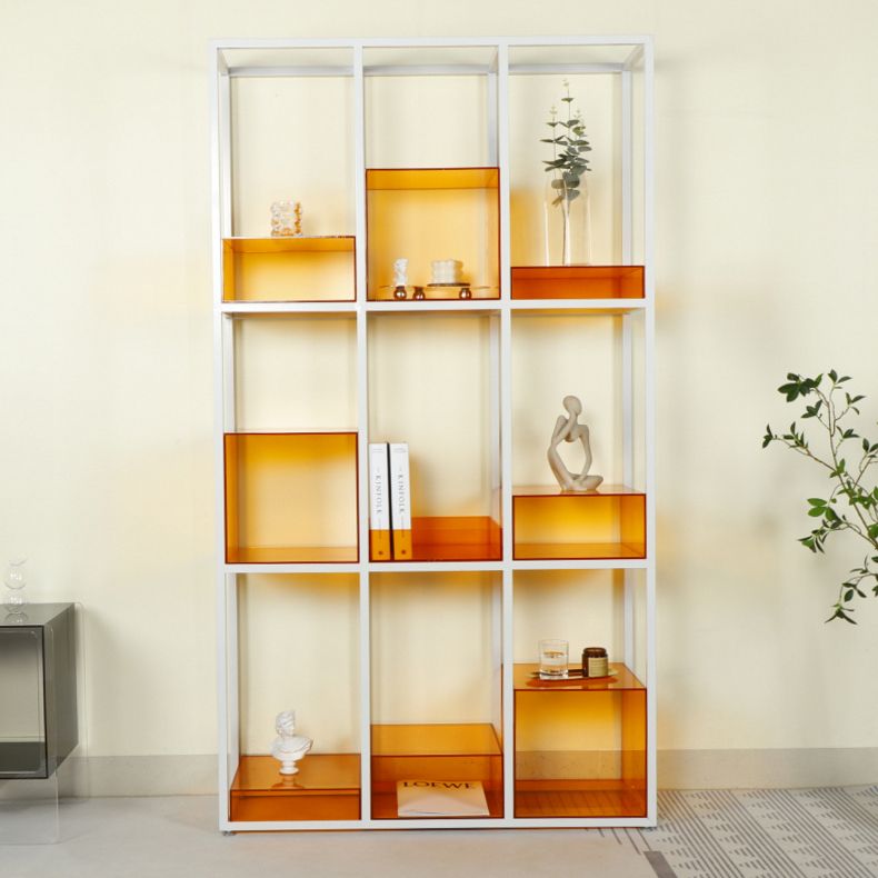 Scandinavian Open Etagere Bookshelf with Iron Frame Acrylic Bookcase Clearhalo 'Bookcases' 'furn' 'furn_bookcases' 'Furniture' 'furniture_bookcases' 'Office Furniture' 1200x1200_e662bca4-e90d-4618-9c23-3dcdafc9b8c1