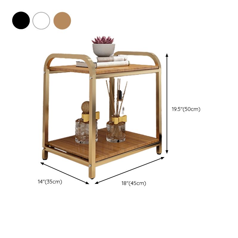 Wooden and Metal Bedside Cabinet Modern Minimalist Open Bedside Table with Legs Clearhalo 'Bedroom Furniture' 'furn' 'furn_night_stand' 'Furniture' 'night_stand' 'Nightstands' 1200x1200_e6630dda-81b1-49de-ba93-a0bd765c8b02