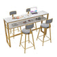 Glam Style 1/2/5 Pieces Faux Marble Bar Table Set Fixed Table Counter Set for Home Use Clearhalo 'Bar Furniture' 'furn' 'furn_home_bar_bar_sets' 'Furniture' 'Home Bars & Bar Sets' 'home_bar_bar_sets' 'Kitchen & Dining Furniture' 1200x1200_e664fab0-f2e5-4923-9b82-07b8d4e21b9b
