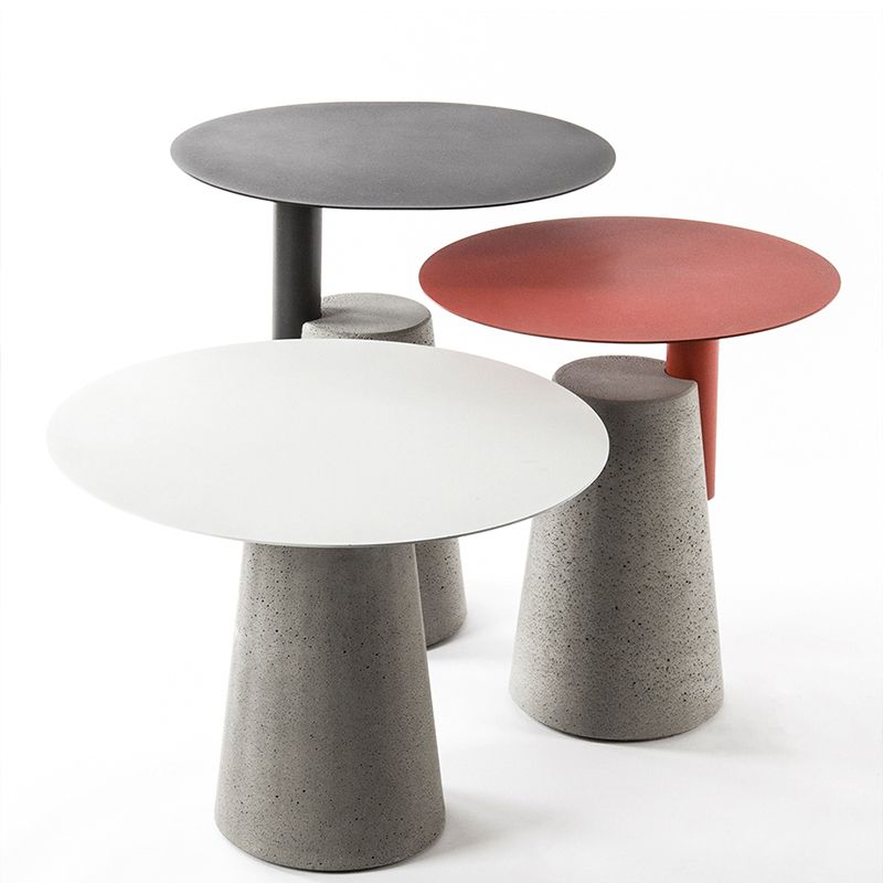 Concrete Side Table Modern Pedestal Round End Table for Living Room Clearhalo 'Coffee & Accent Tables' 'End & Side Tables' 'end_side_tables' 'furn' 'furn_end_side_tables' 'Furniture' 'Living Room Furniture' 1200x1200_e6651981-9012-40bb-aa84-64b628936c4e