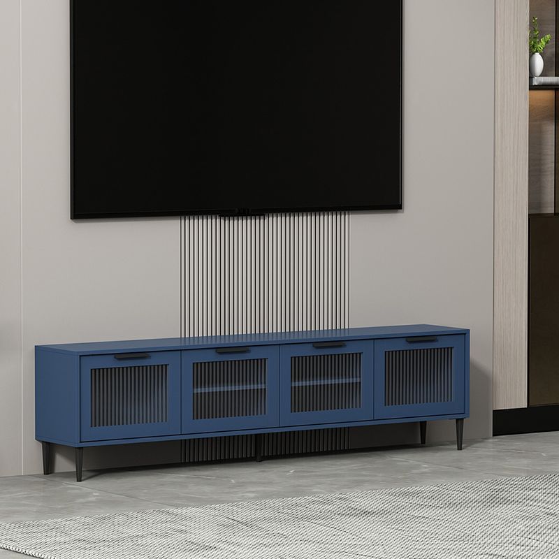 Mueble para TV con almacenamiento cerrado escandinavo Mueble para TV de madera sintética con 4 puertas