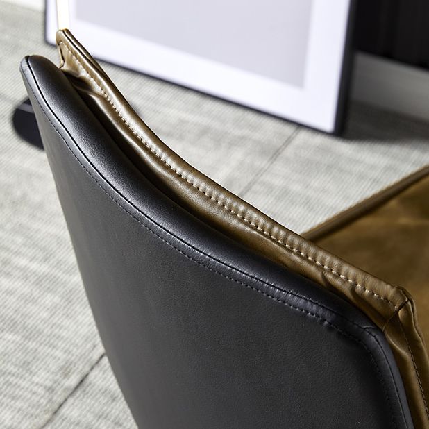 Industrial Style Leather Dining Chairs Solid Back Armless Side Chairs for Kitchen Clearhalo ' kitchen&dining_furn' 'Dining Chairs' 'Dining Tables & Seating' 'dining_chair' 'furn' 'furn_dining_chair' 'Furniture' 'furniture_dining_chair' 'Kitchen & Dining Furniture' 'kitchen' 1200x1200_e667306e-ea19-4868-a53d-8f264f76760c