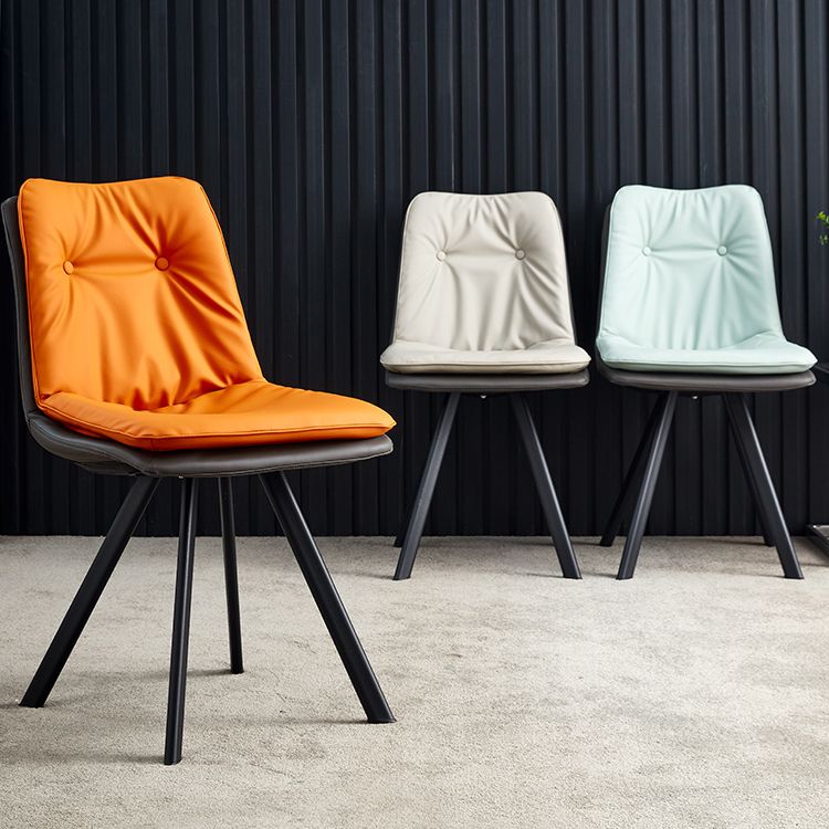 Contemporary Style Metal Dining Chair Dining Armless Side Chairs for Kitchen Clearhalo ' kitchen&dining_furn' 'Dining Chairs' 'Dining Tables & Seating' 'dining_chair' 'furn' 'furn_dining_chair' 'Furniture' 'furniture_dining_chair' 'Kitchen & Dining Furniture' 'kitchen' 1200x1200_e6689074-5154-4809-a183-8be18d08116a