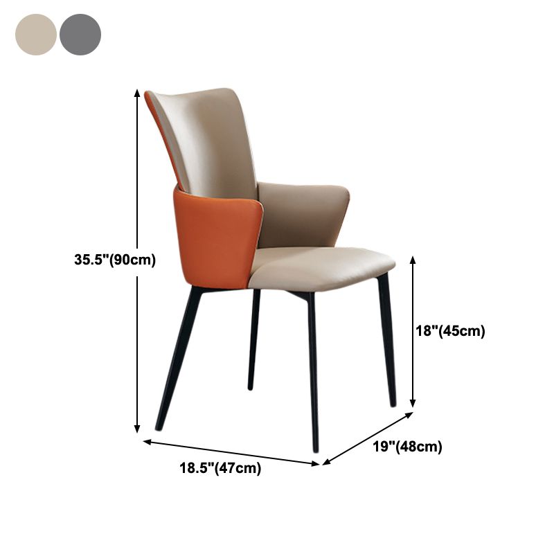 Sedie in stile contemporaneo sedie a braccio per cucina con gambe metalliche