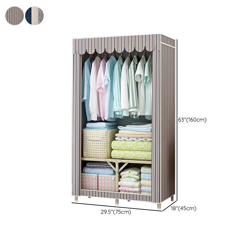 Contemporary Style Steel Wardrobe Cloth Rod Included Wardrobe Closet with Legs Clearhalo 'Armoires & Wardrobes' 'armoires_wardrobes' 'Bedroom Furniture' 'furn' 'furn_armoires_wardrobes' 'Furniture' 1200x1200_e6689ee8-2d3d-4204-8f14-6410a5760652