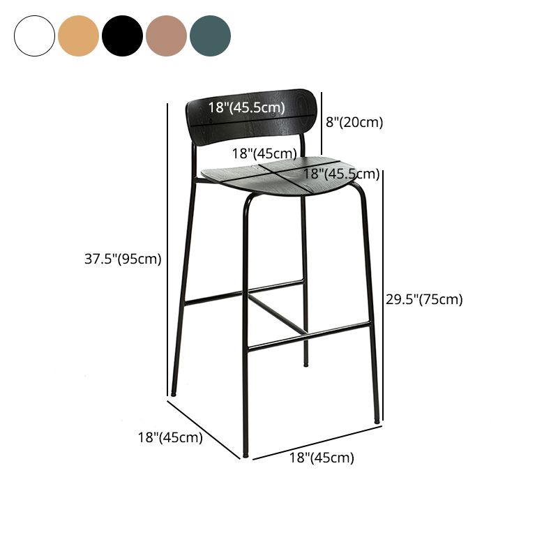 Black Metal Barstool Industrial Indoor Tall Stool with Wood Seat, 1 Piece Clearhalo 'Bar Furniture' 'Bar Stools' 'bar_stools' 'furn' 'furn_bar_stools' 'furniture_bar_stools' 'Kitchen & Dining Furniture' 'kitchen&dining_furn' 'kitchen' 'kitchen_furn' Furniture' 1200x1200_e66948d1-6d0f-4d8d-a3c2-da982d7b23d8
