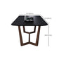 Matte Black Top Dinette Table with Wooden Frame Modern Indoor Dining Table