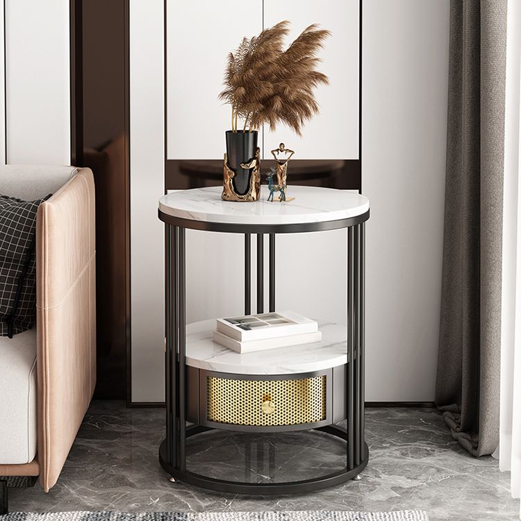 Zeitgenössischer Schieferobertisch mit Schublade