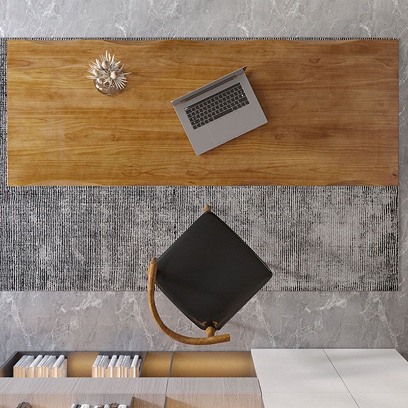 Rectangular Shaped Office Writing Desk Pine with 2 Legs in Brown Clearhalo 'furn' 'furn_office_desk' 'Furniture' 'Office Desks' 'Office Furniture' 'office_desk' 1200x1200_e66aea74-478f-428d-9d3b-6327772aa36d