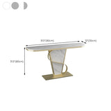 Glam Stone Console Sofa Table Half Moon Metal End Table for Hall Clearhalo 'Console Tables' 'console_tables' 'Entry & Mudroom Furniture' 'furn' 'furn_console_tables' 'Furniture' 1200x1200_e66bbd7e-2589-4cf4-9ff8-29eeab97ef29