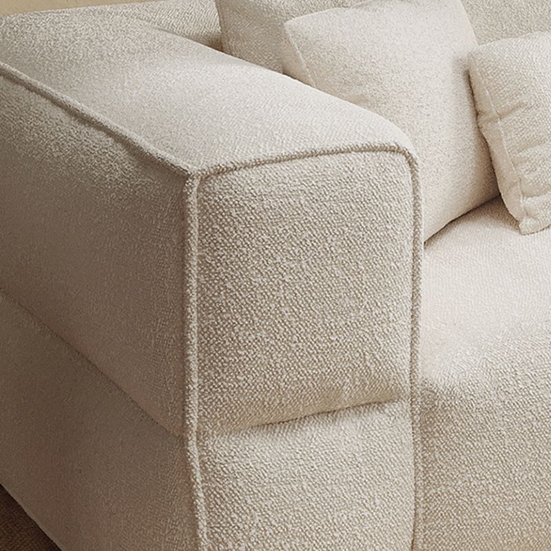 White Wool Tuxedo Arm Sofa 42.51" Wide Contemporary Standard Sofa