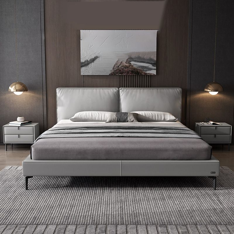 Modern Faux Leather 1/2 - Drawer Nightstand 18.5" Tall Nightstand