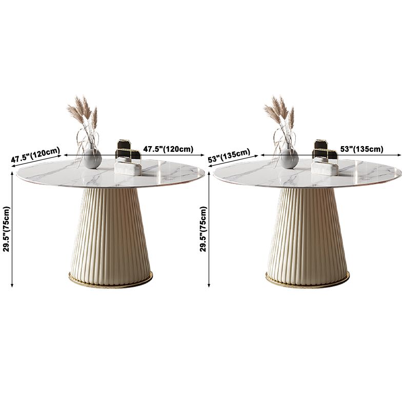 Metal Contemporary Round Dining Table Marble Top Table for Dining Room Clearhalo ' dining_table' 'Dining Tables & Seating' 'Dining Tables' 'furn' 'furn_dining_table' 'Furniture' 'furniture_dining_table' 'Kitchen & Dining Furniture' 'kitchen&dining_furn' 'kitchen' 'kitchen_dining_table' 1200x1200_e66dba52-bbf6-48a2-bb33-c667683b7851