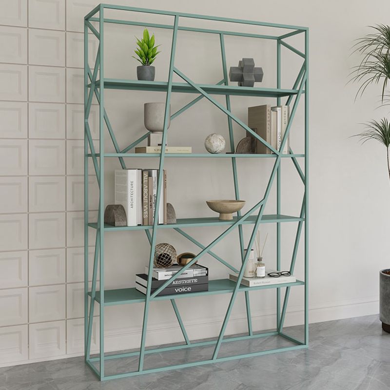 Metal Etagere Bookshelf Scandinavian Open Back Bookcase with Shelves Clearhalo 'Bookcases' 'furn' 'furn_bookcases' 'Furniture' 'Office Furniture' 1200x1200_e66e409d-697e-4841-b9cb-d4eb44a244ab