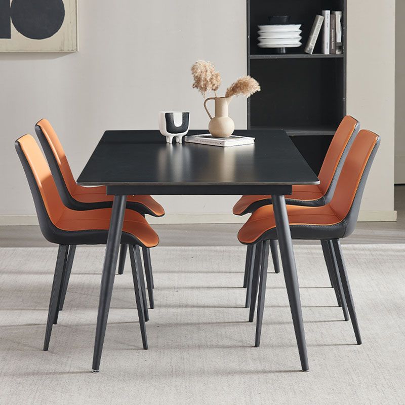 Kitchen Industrial Dinner Table Stone Rectangle 4 Legs Dining Table Clearhalo 'Dining Tables & Seating' 'Dining Tables' 'dining_table' 'furn' 'furn_dining_table' 'Furniture' 'Kitchen & Dining Furniture' 1200x1200_e670bfdf-2090-46b7-98ec-09d98299e25c