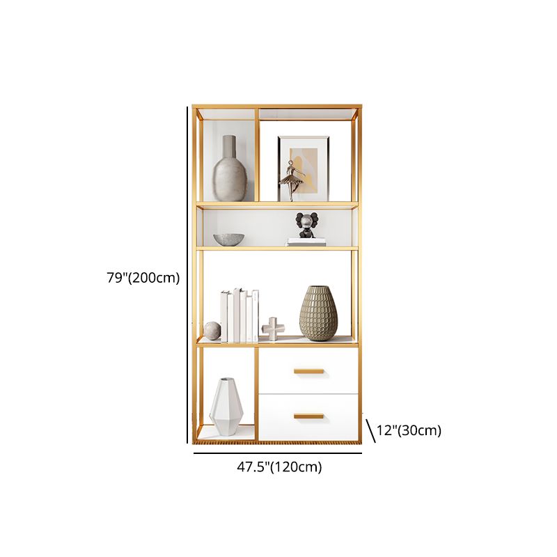 78.74"H Bookshelf Contemporary Style Bookcase with 2 Drawers for Home Office Clearhalo 'Bookcases' 'furn' 'furn_bookcases' 'Furniture' 'furniture_bookcases' 'Office Furniture' 1200x1200_e670ef11-8b88-4a14-b557-8a380d5de3bc