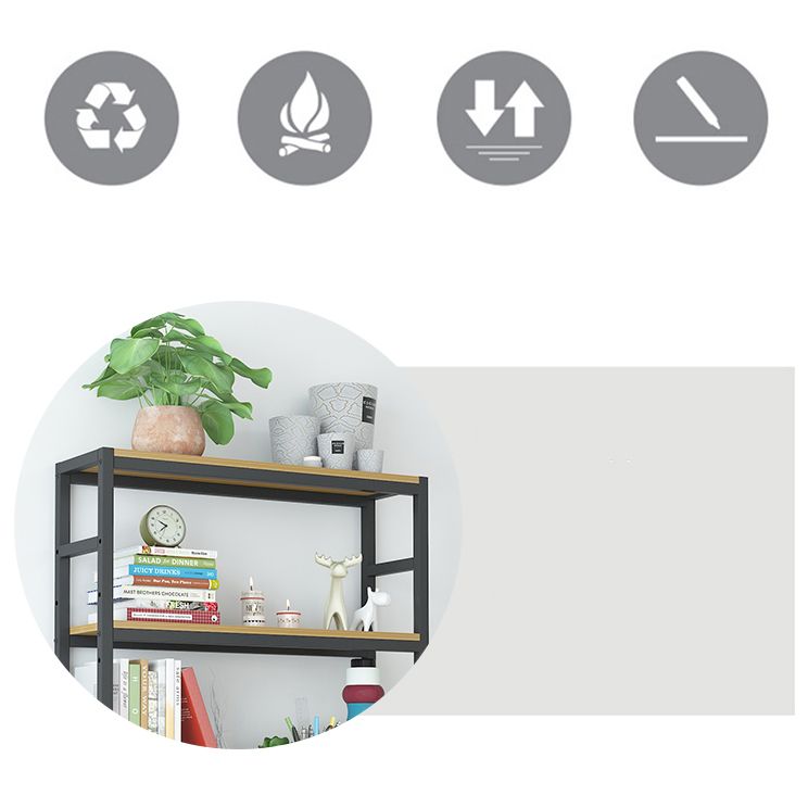 Industrial Wall Unit Bookshelf Black Steel Frame Natural Manufactured Wood Shelf Bookshelf Clearhalo 'Bookcases' 'Furniture' 'furniture_bookcases' 'kitchen' 'kitchen_bookcases' 'Living Room Furniture' 'Office Furniture' 1200x1200_e6729919-5a0c-4bd1-9bcd-5c7c8bd54581