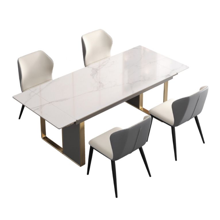 Scandinavian Sintered Stone Dining Room Set with Rectangle Table and Self-StoringLeaf Dining Set Clearhalo 'Dining Room Sets' 'Dining Tables & Seating' 'dining_room_set' 'furn' 'furn_dining_room_set' 'Furniture' 'furniture_dining_room_set' 'Kitchen & Dining Furniture' 'kitchen&dining_furn' 'kitchen' 1200x1200_e673a934-f27e-4704-a28e-c77dbc6c08c5