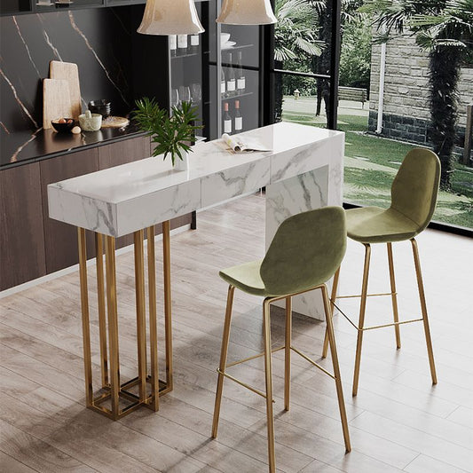 Nordic Rectangle Bar Counter Table Sintered Stone Dining Table for Kitchen Clearhalo 'Bar Furniture' 'Bar Tables' 'bar_tables' 'furn' 'furn_bar_tables' 'Furniture' 'furniture_bar_tables' 'Kitchen & Dining Furniture' 1200x1200_e67489e8-8365-4573-965a-f96745f94761