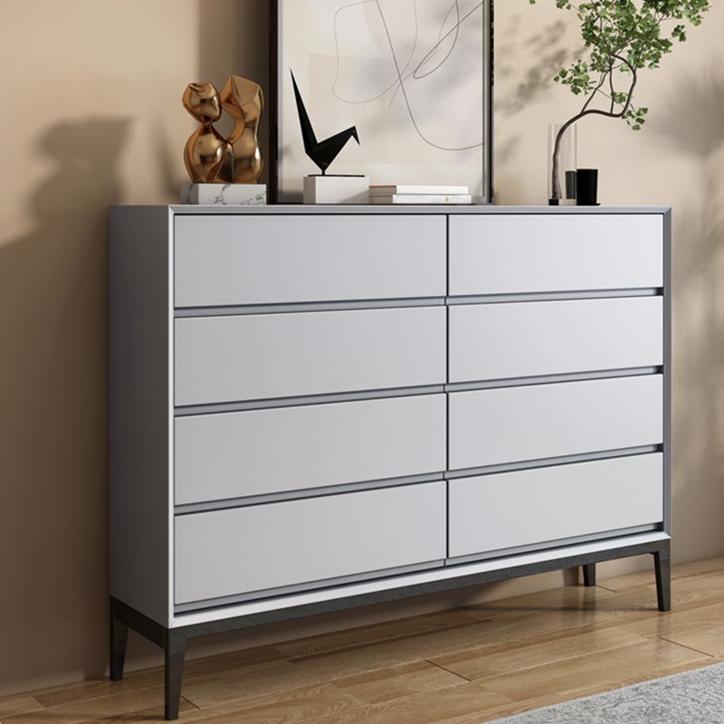 Tableau de buffet en bois et en pierre d'ingénierie moderne avec tiroirs