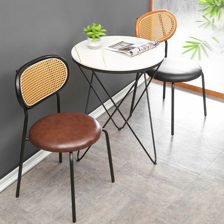 Faux Leather Armless Dining Chair Contemporary Open Back Dining Room Side Chair Clearhalo 'Dining Chairs' 'Dining Tables & Seating' 'dining_chair' 'furn' 'furn_dining_chair' 'Furniture' 'furniture_dining_chair' 'Kitchen & Dining Furniture' 1200x1200_e6762567-24b8-4614-a825-2a4dd0c2887e