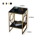 Modern Slate Corner Table Square Side End Table for Living Room