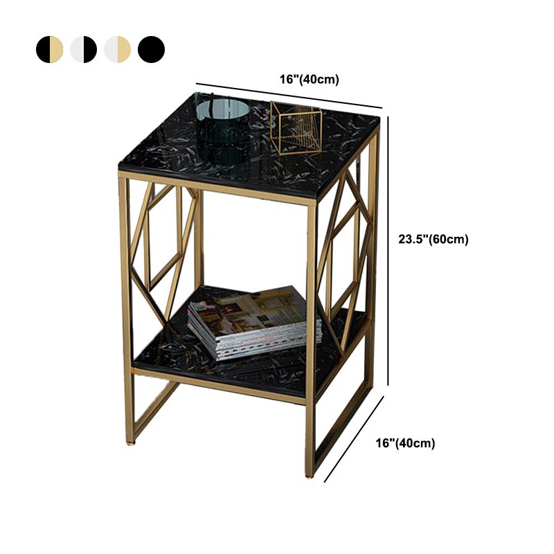 Modern Slate Corner Table Square Side End Table for Living Room
