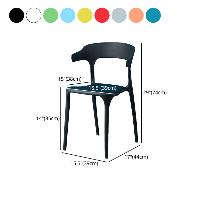Plastic Scandinavian Arm Chair Kitchen Dining Room Open Back Chair Clearhalo 'Dining Chairs' 'Dining Tables & Seating' 'dining_chair' 'furn' 'furn_dining_chair' 'Furniture' 'furniture_dining_chair' 'Kitchen & Dining Furniture' 1200x1200_e6771e64-e6be-4940-9fab-16d0d4722101