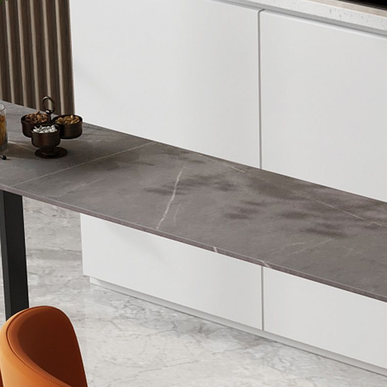 Contemporary Bar Table 42-inch Height Stone Top and Metal Base Bistro Table Clearhalo 'Bar Furniture' 'Bar Tables' 'bar_tables' 'furn' 'furn_bar_tables' 'Furniture' 'furniture_bar_tables' 'Kitchen & Dining Furniture' 1200x1200_e6785895-f1e8-4e5b-8a5b-ab94aaf17107