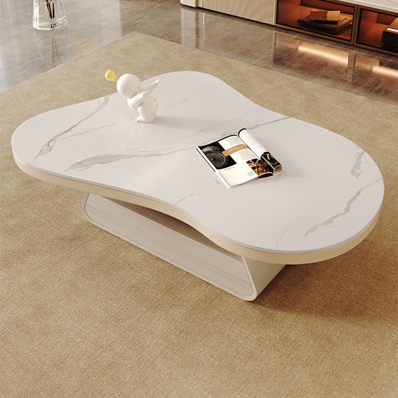 Storage Drawer Coffee Table with Srone Top Free Form Single Coffee Table Clearhalo 'Coffee & Accent Tables' 'Coffee Tables' 'coffee_tables' 'furn' 'furn_coffee_tables' 'Furniture' 'Living Room Furniture' 1200x1200_e67ba7d1-96a6-43ba-9020-437596413f95