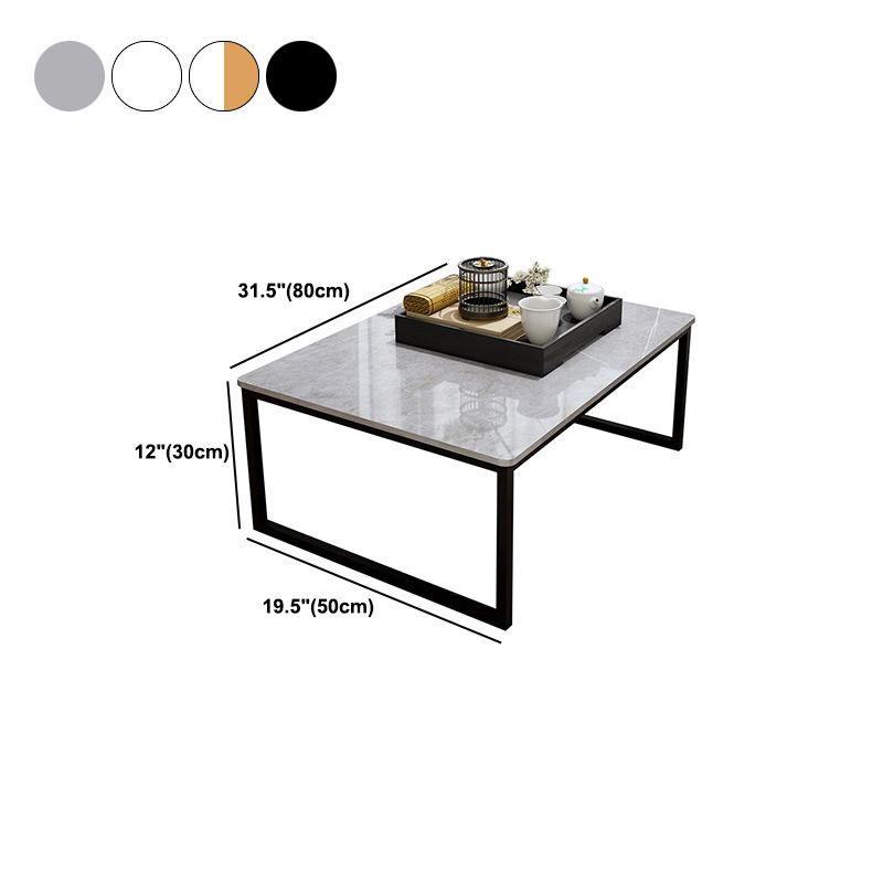 Glam Sled Coffee Table Set Slate Rectangular Coffee Table for Home Clearhalo 'Coffee & Accent Tables' 'Coffee Tables' 'coffee_tables' 'furn' 'furn_coffee_tables' 'Furniture' 'Living Room Furniture' 1200x1200_e67c2c9b-0dfd-40ef-bcaf-37da7b14d299