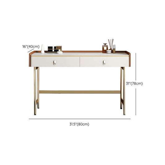 Tavolino da top in pietra in stile glam per vanità arancione camera da letto
