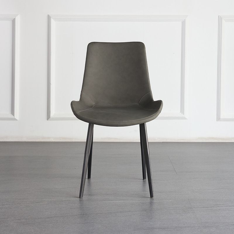 Industrial Style Leather Dining Side Chairs Solid Back Chair for Kitchen(Set of 2) Clearhalo ' kitchen&dining_furn' 'Dining Chairs' 'Dining Tables & Seating' 'dining_chair' 'furn' 'furn_dining_chair' 'Furniture' 'furniture_dining_chair' 'Kitchen & Dining Furniture' 'kitchen' 1200x1200_e67da689-26d1-4e17-94c3-344e7c440076