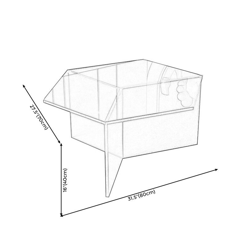 Mesa de centro transparente de acrílico, mesa de cóctel moderna para sala de estar