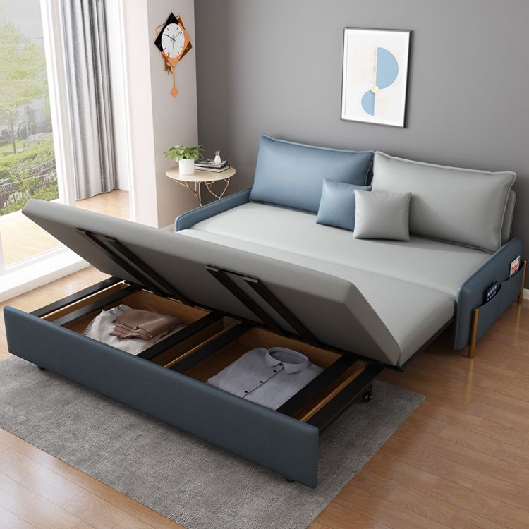 Eigentijdse stijl faux lederen armloos bankbed voor appartementgebruik