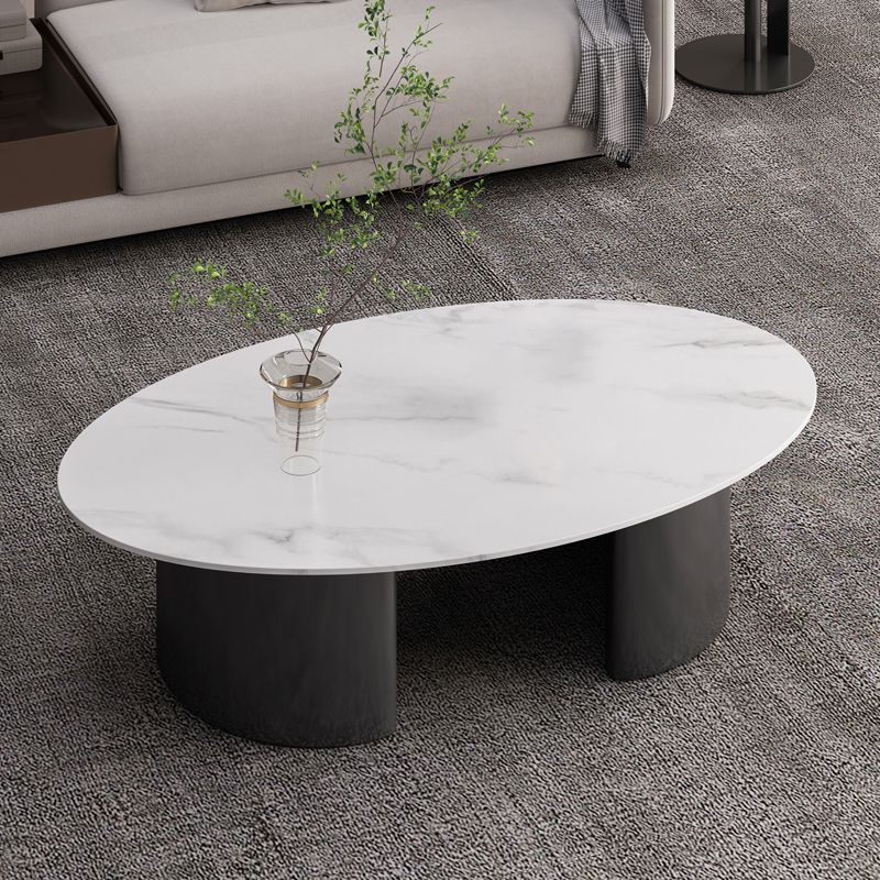Glam Slate Coffee Cocktail Table Frame Oval Coffee Table for Home Clearhalo 'Coffee & Accent Tables' 'Coffee Tables' 'coffee_tables' 'furn' 'furn_coffee_tables' 'Furniture' 'Living Room Furniture' 1200x1200_e67ea982-b44a-459e-be91-fd75b0db59c0