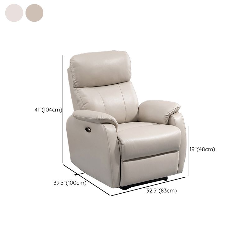 Contemporary Leather Recliner 32.7" Wide Standard Recliner with Footrest Clearhalo 'Chairs & Seating' 'furn' 'furn_recliners' 'Furniture' 'Living Room Furniture' 'Recliners' 1200x1200_e67f1e57-2035-4f8a-a5eb-d52e6b491309