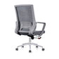 Chaise d'ordinateur moderne à bras fixes avec roulettes, chaise de bureau à dossier moyen